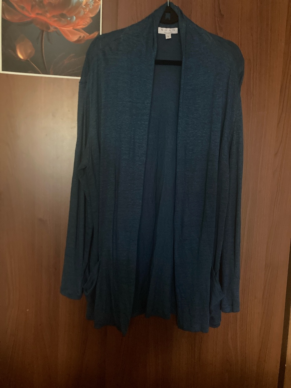 SHAN Open-Front Lightweight linen Cardigan - Teal